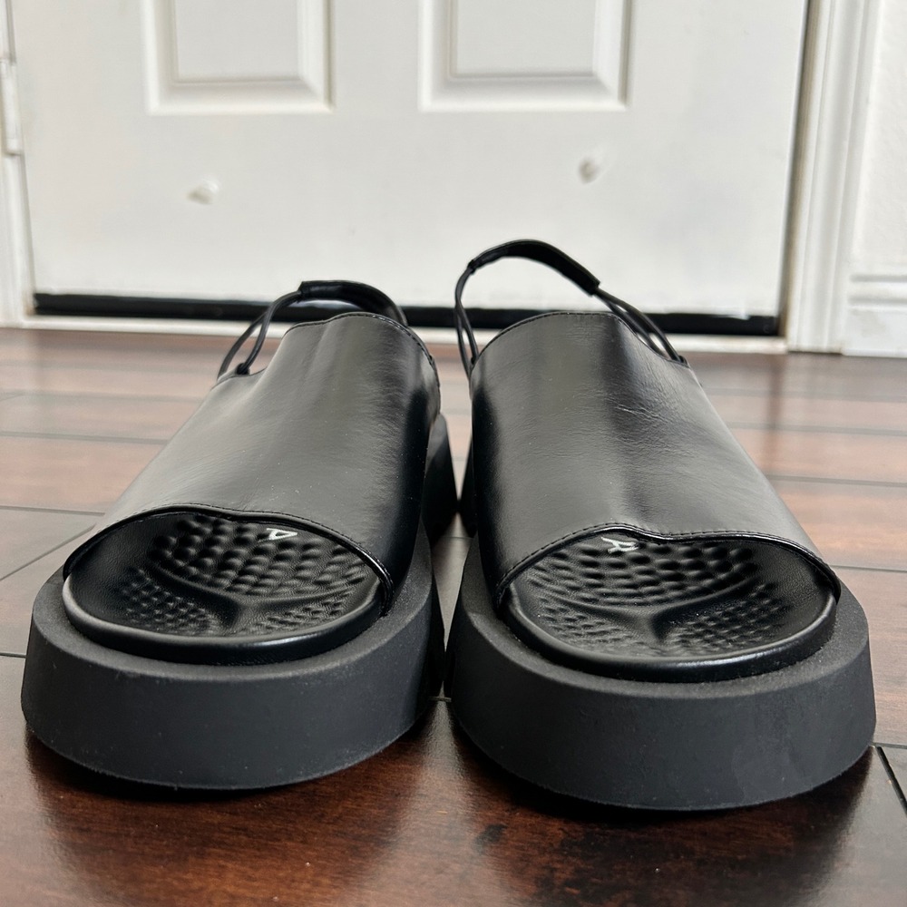E8 by Miista Noreen Leather Chunky Platform Sandals Black EU40 US9.5 NWOB $225 - Picture 6 of 10
